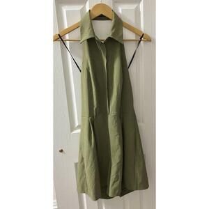 FORCAST Ladies Olive Green Collared Halter Neck Jumpsuit Near New Size 8 (AU6)